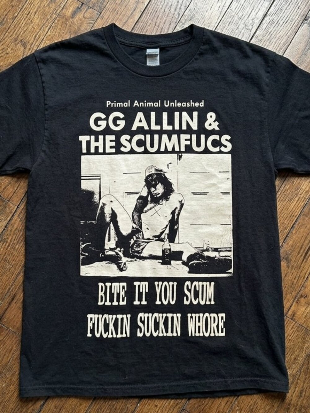 Vintage GG Allin & The Scumfucs Punk Band Graphic Tee Black Shirt